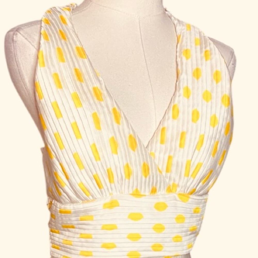 Betsey Johnson Yellow Polka Dot
Halter Pleated Midi Dress Size 2
Y2K Style - Picture 7 of 13